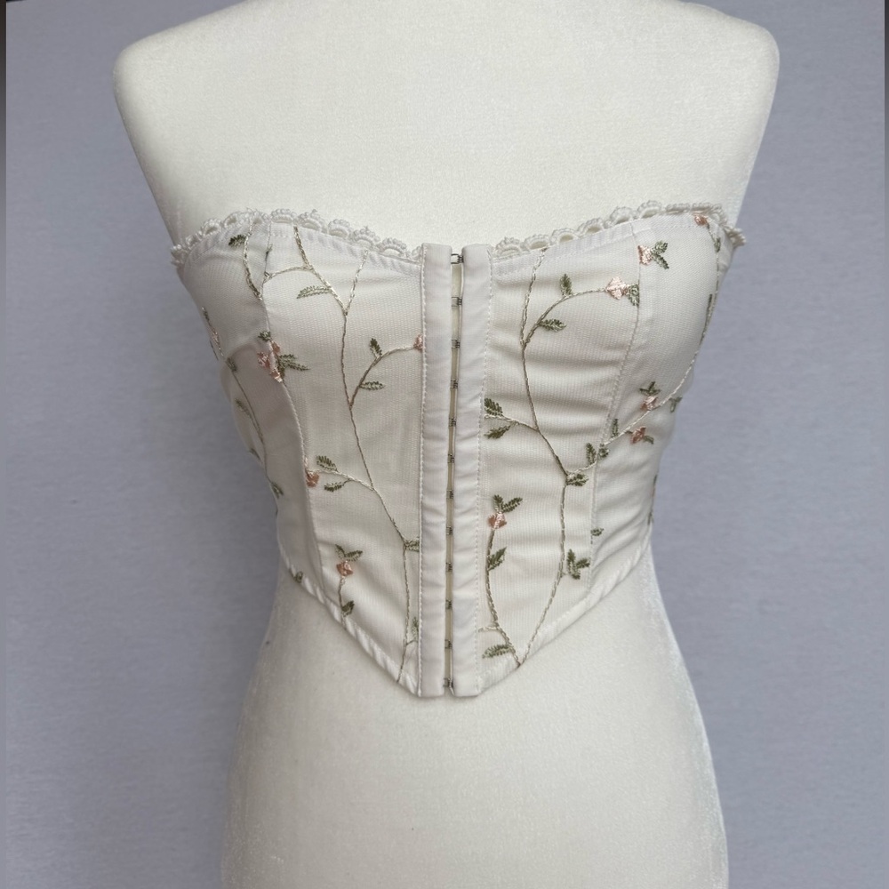 SHEIN White with Flowers Tube Top